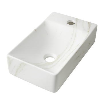 Felix 15 in. W x 8 in. D Modern Wall Mounted Rectangular Ceramic Mini Sink